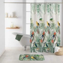 1001KDO POUR LA MAISON Rideau De Douche Modele Perroquets Safia