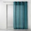 1001KDO POUR LA MAISON Rideau Voile Effet Lin 140x280cm Zazy Bleu