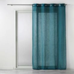 1001KDO POUR LA MAISON Rideau Voile Effet Lin 140x280cm Zazy Bleu