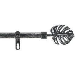 1001KDO POUR LA MAISON Kit De Tringle Feuille Tropicale Noir