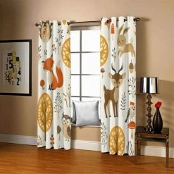 Fei Yu Lot De 2 Rideaux Occultants - Enfants Animal Rideau Renard Cerf Lapin Chouette - Rideau Design Moderne - Rideaux à Oeillets Isolation Thermique Pour Chambre Salon Maison Bureau Décoration 280x160 Cm -Rideau et tringle Soldes 2024 55856229 3
