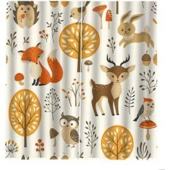Fei Yu Lot De 2 Rideaux Occultants - Enfants Animal Rideau Renard Cerf Lapin Chouette - Rideau Design Moderne - Rideaux à Oeillets Isolation Thermique Pour Chambre Salon Maison Bureau Décoration 280x160 Cm -Rideau et tringle Soldes 2024 55856229 4
