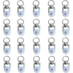 Betterlife 20pcs Rouleaux De Rail De Rideaux,Rouleaux De Rail,Rouleaux De Tringle à Rideaux GlissièRes,Poulie Silencieuse,Rail De Rideaux FenêTre Double Rail Rouleau,pour Rails De Rideau De Windows
