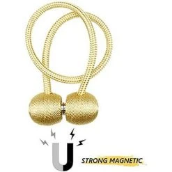 Embrasse Pour Rideaux,Betterlife Aimanté Embrasse Rideau Aimantee Attache Rideau Pour Décoration De Bureau Maison, Or 2 Pcs -Rideau et tringle Soldes 2024 55918420 4