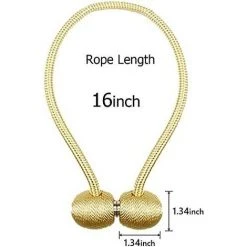 Embrasse Pour Rideaux,Betterlife Aimanté Embrasse Rideau Aimantee Attache Rideau Pour Décoration De Bureau Maison, Or 2 Pcs -Rideau et tringle Soldes 2024 55918420 5