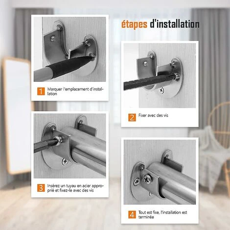 ILOVEMILAN 2 Supports De Tube Rond Pour Tringle à Rideau (32 Mm/bride Ouverte Argent) 3 ILOVEMILAN 2 Supports De Tube Rond Pour Tringle à Rideau (32 Mm/bride Ouverte Argent) – Image 3