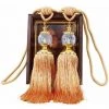 FUIENKO Orange - Rideaux à Franges En Cristal, Style Vintage, 1 Paire, Garniture De Rideau Avec Cordon