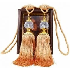 FUIENKO Orange - Rideaux à Franges En Cristal, Style Vintage, 1 Paire, Garniture De Rideau Avec Cordon