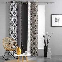 DOUCEUR D INTERIEUR Rideau Tamisant (140 X 260 Cm) Galileo Noir