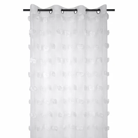 LOVELY CASA Voilage (140 X 260 Cm) Pompinou Blanc 1 LOVELY CASA Voilage (140 X 260 Cm) Pompinou Blanc
