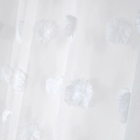 LOVELY CASA Voilage (140 X 260 Cm) Pompinou Blanc 3 LOVELY CASA Voilage (140 X 260 Cm) Pompinou Blanc – Image 3