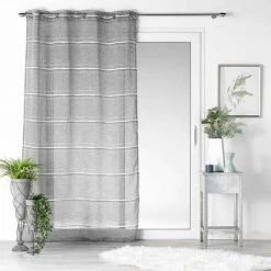 Paris Prix - Rideau Voilage à œillets "aloria" 140x280cm Gris -Rideau et tringle Soldes 2024 57077748 4