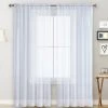 AORESAC 2 Panneaux Rideaux Sheer Salon Tringle De Rideau De Fenetre Panneaux Semi-Transparent Chambre Rideaux, Blanc Voile, 100*130Cm - Blanc Voile, 100*130Cm