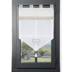 HOMEMAISON Brise Bise En Pointe à Petits Cœurs Ecru 45 X 60 Cm - Ecru