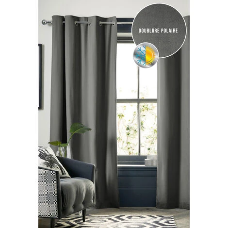 1001KDO POUR LA MAISON 1 Rideau Occultant Isolant 180 X 260 Cm Laponi Anthracite 2 1001KDO POUR LA MAISON 1 Rideau Occultant Isolant 180 X 260 Cm Laponi Anthracite – Image 2