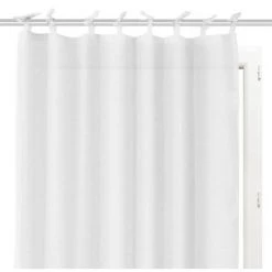 SOLEIL D'OCRE Voilage En Coton Avec Nouettes 140x240 Cm PANAMA Blanc - Blanc