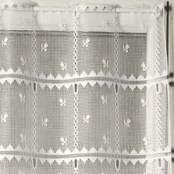 HOMEMAISON Modulable En Maille Fleurie Et Ajourée Blanc 0.45 X 2.2 M - Blanc