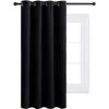 Fei Yu Rideau à Oeillets Thermique - Rideaux Occultants De Fenêtre Décoration De Fenêtre Pour Maison Chambre Lumineux Bloquer Prêt à Poser, Largeur 132 X Hauteur 158 Cm, 1 Panneau, Noir