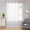 Deconovo Lot De 1 Rideau Voilage Salon Chambre, 140x180 Cm, Blanc