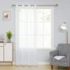 Deconovo Lot De 1 Rideaux Voilage Salle à Manger Moderne Intérieur, 140x240 Cm, Blanc