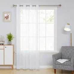 Deconovo Lot De 1 Rideaux Voilage Salle à Manger Moderne Intérieur, 140x240 Cm, Blanc