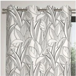 Rideau à Oeillets Pur Coton 135x250 Cm TOGO, Par Soleil D'ocre - Blanc