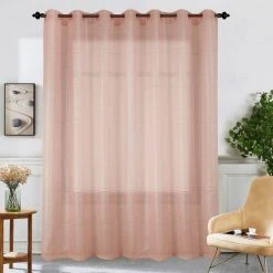 BEST INTERIOR Voilage Grande Largeur Pacifique Satiné Rose Parme 300x240cm - Rose Parme