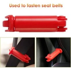 ROSIER Clip Ceinture, Bloque Ceinture De Securite Voiture, Clips Ceinture Voiture, Ajusteur De Ceinture De Sécurité Pour Enfants Clip Boucle Pour Ceinture De Sécurité En Voiture Enfants Siège - Rouge(2Pcs，3.5*9cm)——VEBTles -Rideau et tringle Soldes 2024 58187440 3