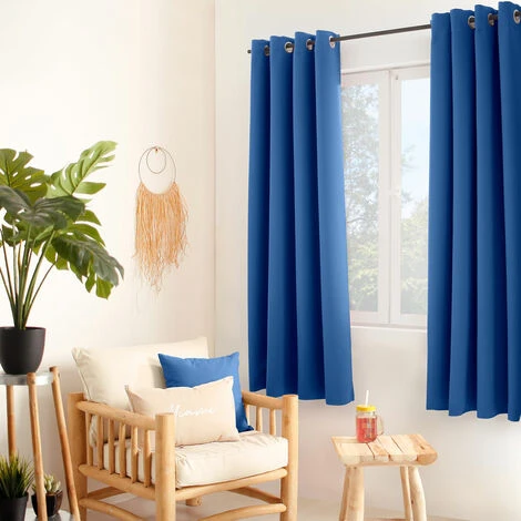 ENJOY HOME Rideau Occultant Polyester 8 Oeillets OBSKUR - 140 X 180 Cm Uni BLEU COBALT 3 ENJOY HOME Rideau Occultant Polyester 8 Oeillets OBSKUR - 140 X 180 Cm Uni BLEU COBALT – Image 3