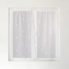 ENJOY HOME 2 Voiles Polyester Base Droite Finition Passe Tringle Sablé Brodé TELLINE - 60 X 90 Cm BLANC Brodé BLANC