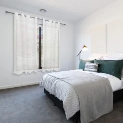 VINGO Rideau Voilages Transparent- En Dégradé à Oeillets - Pour Cuisine Salon Chambre-2 Panneaux 140*175CM Blanc - Blanc -Rideau et tringle Soldes 2024 58417405 4