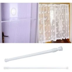 TINOR Tringle à Rideau Extensible, Barre De Tension Extensible, Facile à Installer Pour Rideaux En Filet, Barres Télescopiques Extensibles Pour Rideau De Douche, De Baignoire, D'armoires De Porte -Rideau et tringle Soldes 2024 58432122 5