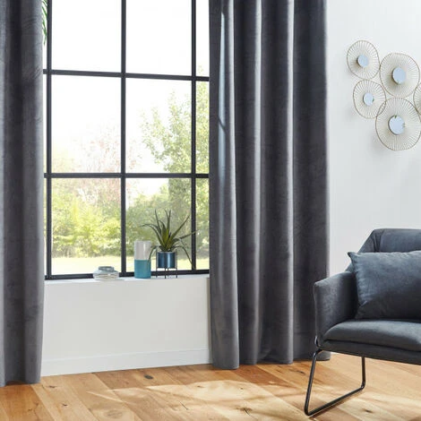 ATMOSPHERA Rideau Occultant (140 X H260) Otto Gris 3 ATMOSPHERA Rideau Occultant (140 X H260) Otto Gris – Image 3
