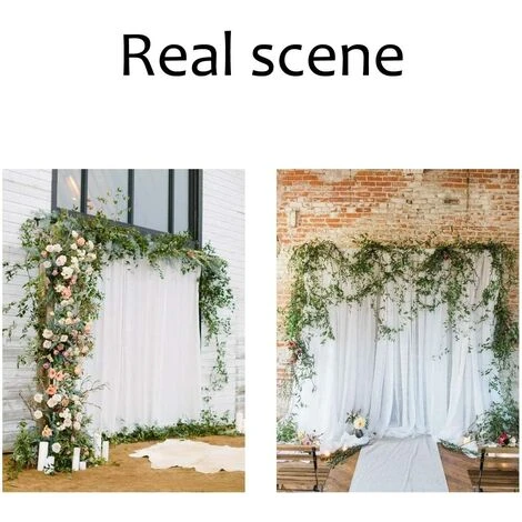 UNHO Toile De Fond Mariage 3x3m Rideau Blanc Mariage Champêtre En Soie De Glace Décoration Pour Réception Mariage 3 UNHO Toile De Fond Mariage 3x3m Rideau Blanc Mariage Champêtre En Soie De Glace Décoration Pour Réception Mariage – Image 3