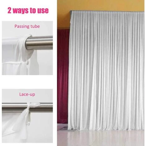 UNHO Toile De Fond Mariage 3x3m Rideau Blanc Mariage Champêtre En Soie De Glace Décoration Pour Réception Mariage 5 UNHO Toile De Fond Mariage 3x3m Rideau Blanc Mariage Champêtre En Soie De Glace Décoration Pour Réception Mariage – Image 5