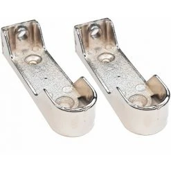 CYCLINGCOLORS 2x Support De Tringle à Rideau Universel Couleur Argent Chromé Armoire Tube Ovale Attache Meuble étagère Porte Manteau