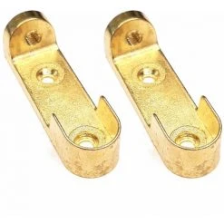 CYCLINGCOLORS 2x Support De Tringle à Rideau Universel Couleur Laiton Doré Armoire Tube Ovale Attache Meuble étagère Porte Manteau