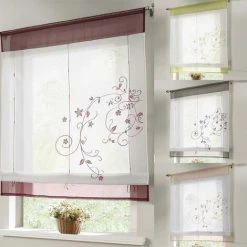 ROSIER Rideau Romantique Avec Languette Supérieure Pour La Cuisine Et Le Balcon (gris, 80*120cm)——VEBTles 7 ROSIER Rideau Romantique Avec Languette Supérieure Pour La Cuisine Et Le Balcon (gris, 80*120cm)——VEBTles -Rideau et tringle Soldes 2024 59152778 4