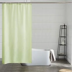 ZOLGINAH Rideau Douche Jaune Clair,120 X 180 Cm,Tissu Lavable En Machine,Anti Moisissure,Petit Rideaux De Bain Avec 8 Crochets,pour Baignoire Angle,Polyester,Imperméable