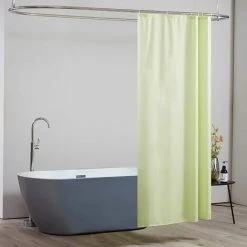 ZOLGINAH Rideau Douche Jaune Clair,120 X 180 Cm,Tissu Lavable En Machine,Anti Moisissure,Petit Rideaux De Bain Avec 8 Crochets,pour Baignoire Angle,Polyester,Imperméable -Rideau et tringle Soldes 2024 59346072 4