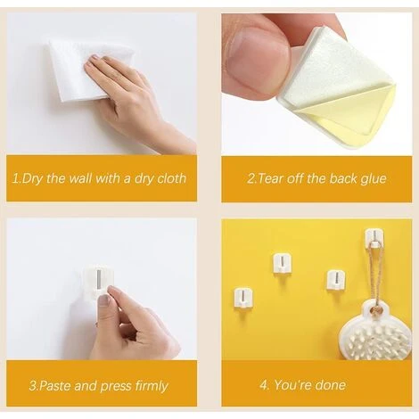 TINOR 10Pcs Crochets Autocollants, Crochets Adhésifs, Supports Pour Tringles, Tringle Sans Percage Crochets Autocollants Pour Barres De Rideaux 3 TINOR 10Pcs Crochets Autocollants, Crochets Adhésifs, Supports Pour Tringles, Tringle Sans Percage Crochets Autocollants Pour Barres De Rideaux â Image 3