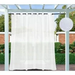 LYCXAMES Rideaux D'extérieur Extra Larges Avec œillets - [W54*L54in] 137cm*137cm - Blanc - Coupe - Résistants à La Moisissure - Pour Pergola, Balcon, Cabine De Plage, Pergola, Cabane （1PCS）