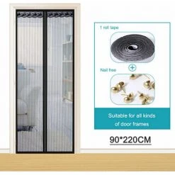 LUCKY-88 Moustiquaire Portes Et Fenêtres Magnétiques Rideaux Magnétiques Anti-mouches Pour Portes, Rideaux En Toile De Gaze Anti-insectes, Moustiquaire Baie Vitrée Coulissante, Moustiquaire Magnétique Sans Perçage -Rideau et tringle Soldes 2024 59928204 4