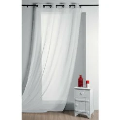 HOMEMAISON Voilage Uni Léger Blanc 135 X 260 Cm - Blanc