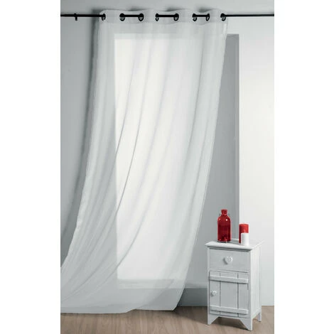 HOMEMAISON Voilage Uni Léger Blanc 135 X 260 Cm - Blanc 1 HOMEMAISON Voilage Uni Léger Blanc 135 X 260 Cm - Blanc