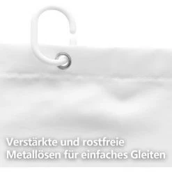 LYCXAMES Rideau De Douche étroit Blanc De Large Pour Les Petites Baignoires, Rideau De Salle De Bain En Tissu Polyester Hydrofuge , 200 De Largeur X 180 De Hauteur -Rideau et tringle Soldes 2024 59951825 5