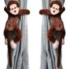 GALOZZOIT Lot De 2 Embrasse à Rideaux Mignon Pour Chambre D'enfant Crochets De Rideau Singe Peluche Boucle à Rideaux Décoration De Fenêtre Accessoires Rideaux Embrasses Corde Pinces Rideaux(Dark Brown）