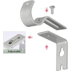 READCLY Lot De 4 Supports De Tringle à Rideaux Réglables Avec Vis Et Perçage En Métal Pour Chambre à Coucher -Rideau et tringle Soldes 2024 60215137 3