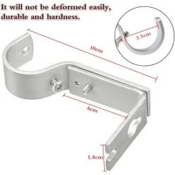 READCLY Lot De 4 Supports De Tringle à Rideaux Réglables Avec Vis Et Perçage En Métal Pour Chambre à Coucher -Rideau et tringle Soldes 2024 60215137 4