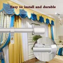 READCLY Lot De 4 Supports De Tringle à Rideaux Réglables Avec Vis Et Perçage En Métal Pour Chambre à Coucher -Rideau et tringle Soldes 2024 60215137 5